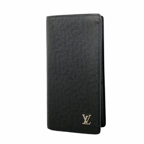 Louis Vuitton Taiga Portefeuille Brazza Long Wallet M30285 Noir Men's - Picture 1 of 6